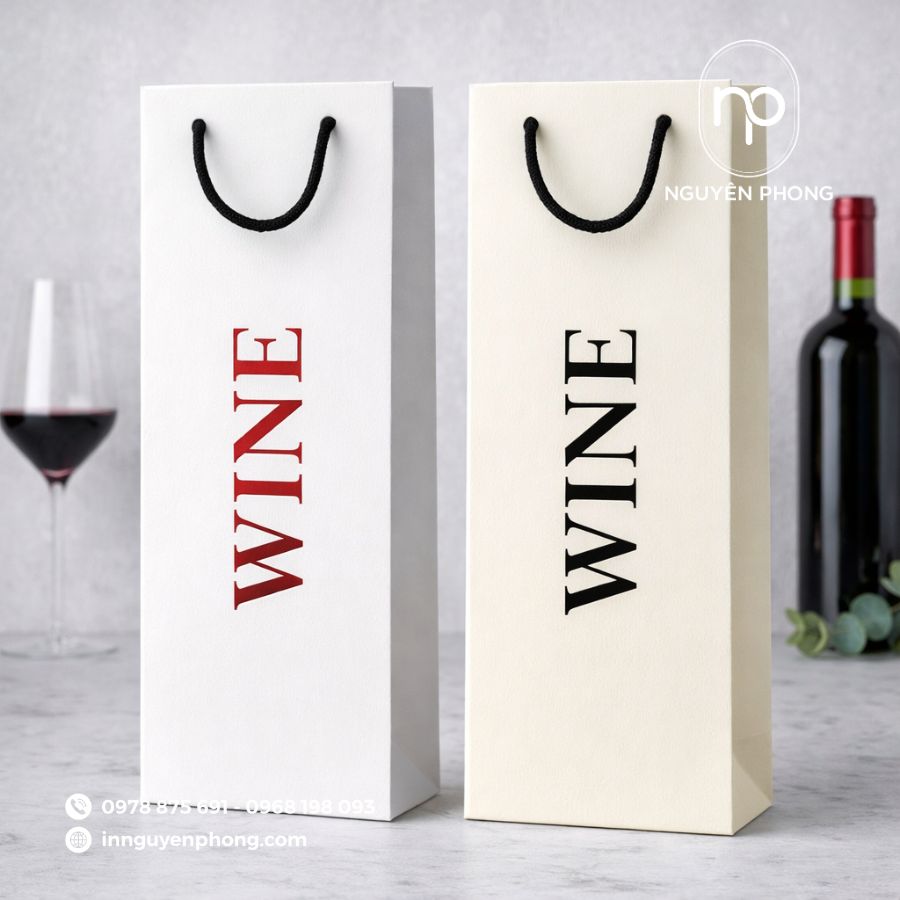 In túi giấy đựng rượu vang tại TPHCM